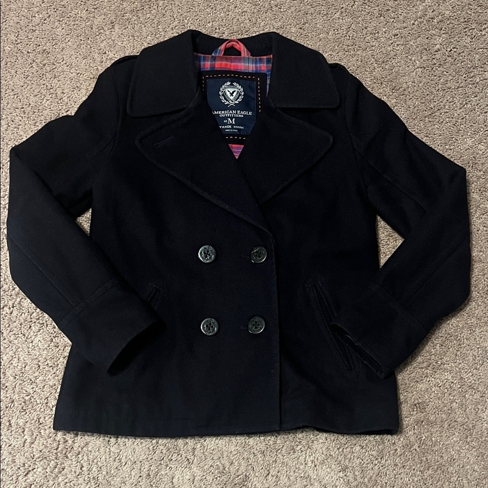 American Eagle Outfitters Women's Classic Navy Peacoat
